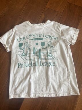 Out Of Your League Pickleball Graphic Tee - White/Green